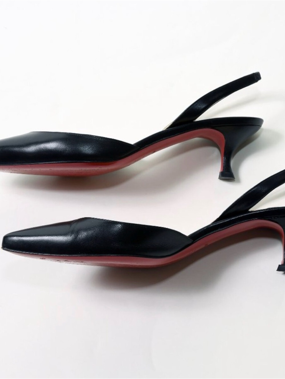 Christian Louboutin Black Pointed Slingback Pumps - Picture 7 of 8